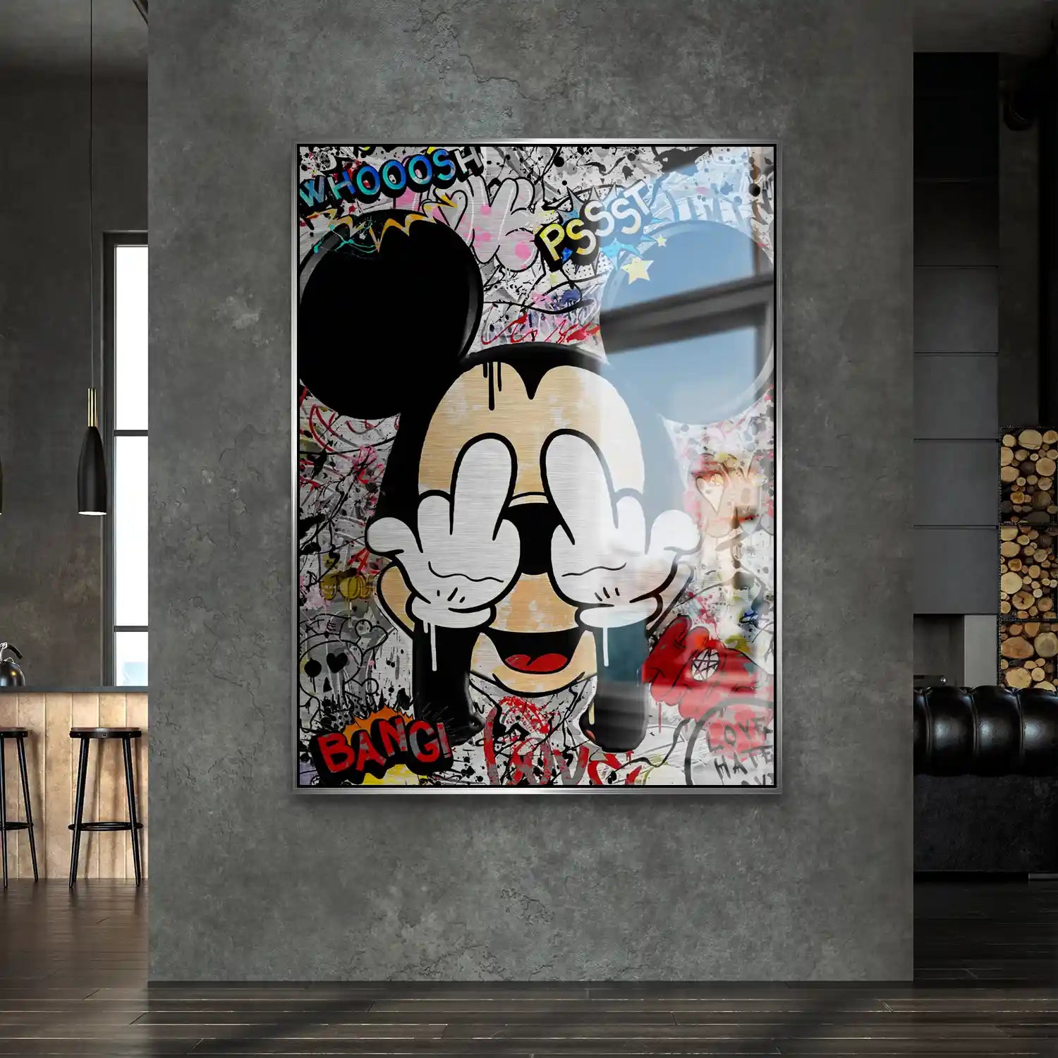 Micky Graffiti Street Art Alu Gebürstet INGALERIE