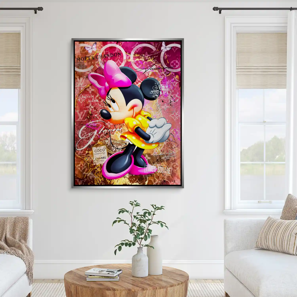 Minnie Maus Moet Pop Art Alu Gebürstet INGALERIE