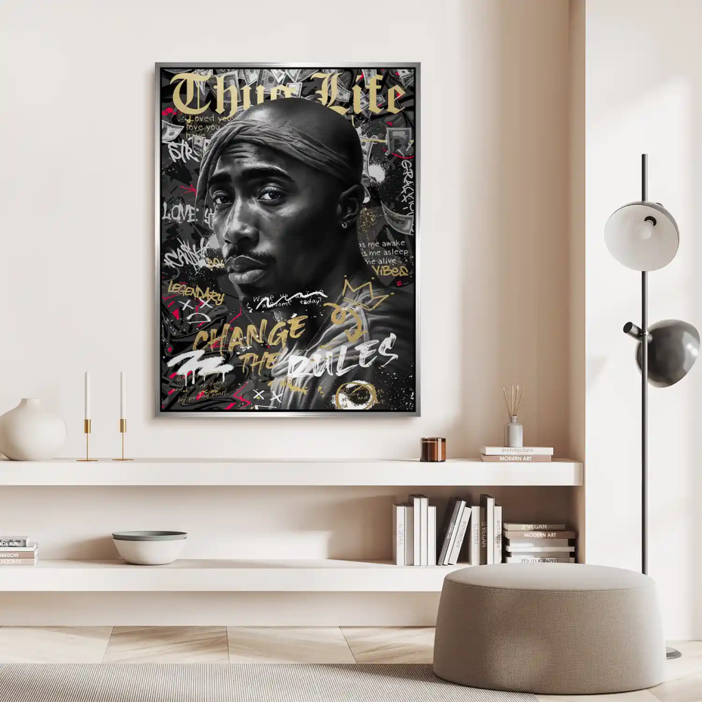 Pop Art Tupac Thug Life Aludibond Gebürstet INGALERIE