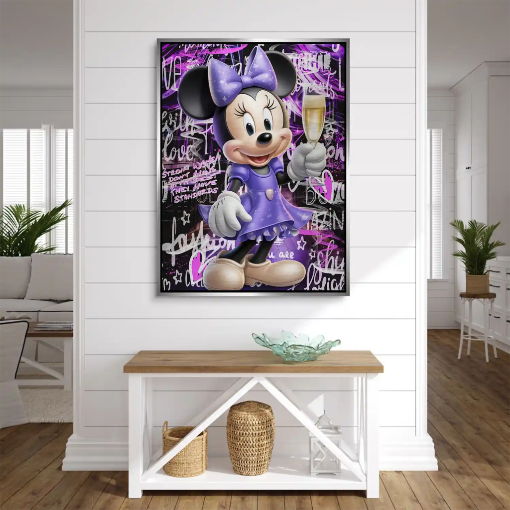 Minnie Maus Champagner Pop Art Alu Gebürstet INGALERIE