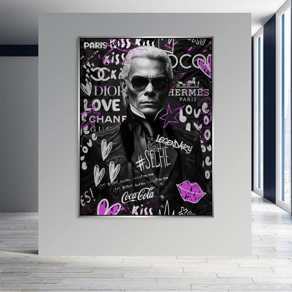 Karl Pop Art Style Aludibond Brush Bild INGALERIE