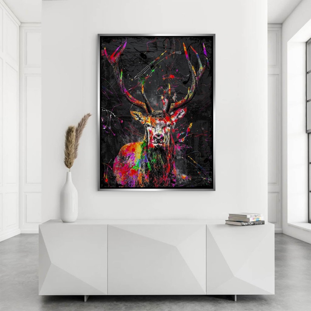 Hirsch Abstrakt Color Alu Gebürstet INGALERIE