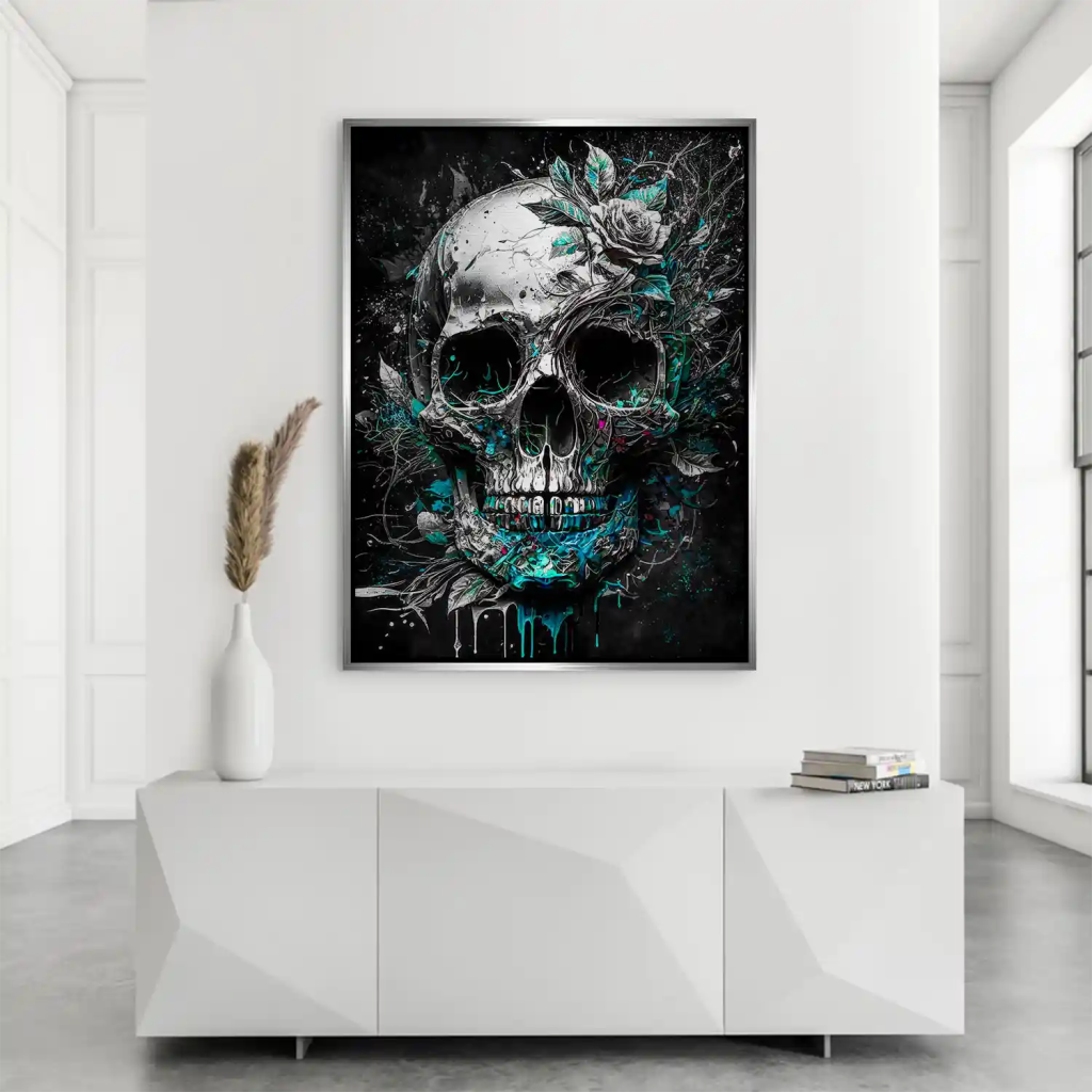 Totenkopf Silver Style Aludibond Gebürstet INGALERIE