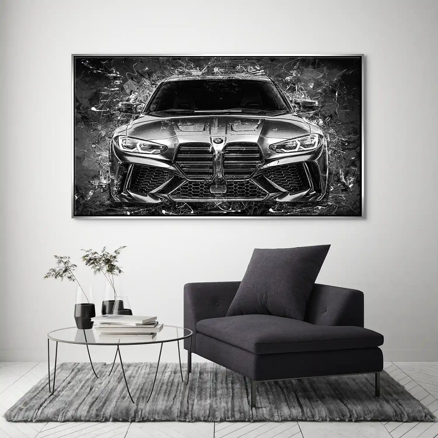 BMW M4 Abstrakt Black Style Leinwand Bild INGALERIE