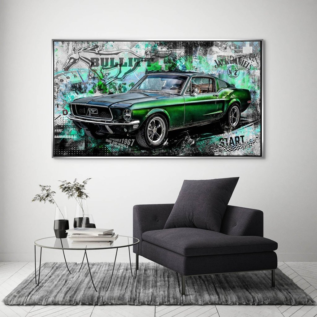 Ford Mustang Bullitt Style Leinwand Bild INGALERIE