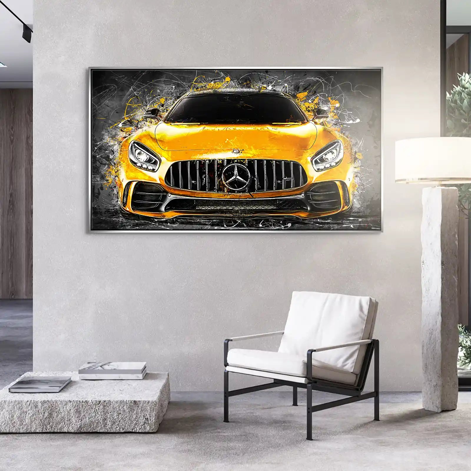 Mercedes AMG GT Yellow Style Style Leinwand Bild INGALERIE