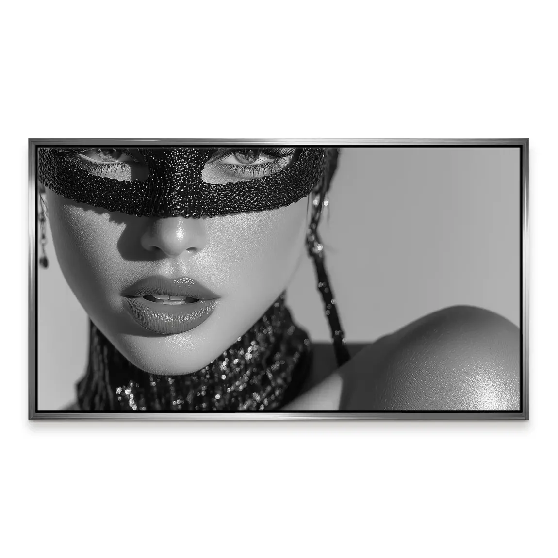 Masked Beauty Noir Art Leinwand Bild
