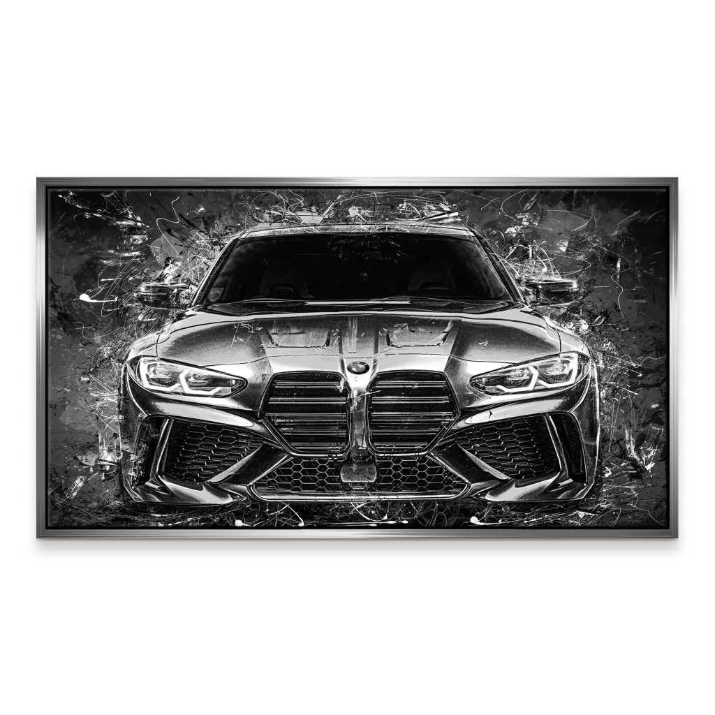 BMW M4 Abstrakt Black Style Leinwand Bild INGALERIE