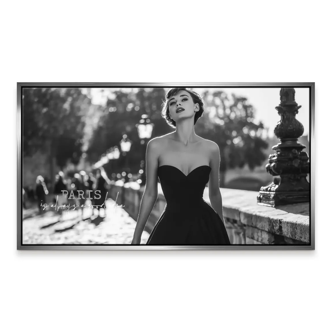 Audrey walk in Paris Leinwand Bild