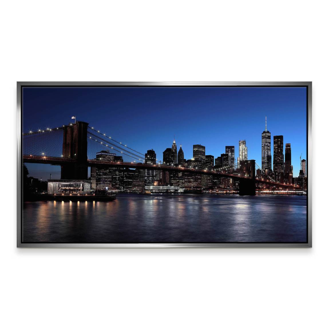 Manhatten bei Nacht Leinwand Bild