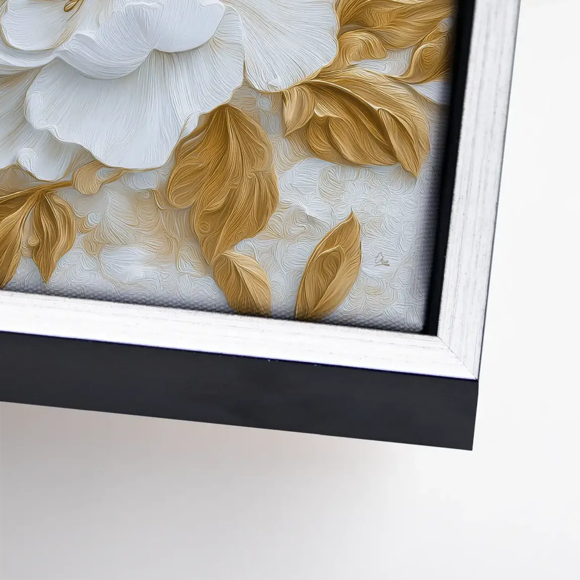 White Gold Rose Art Leinwand Bild