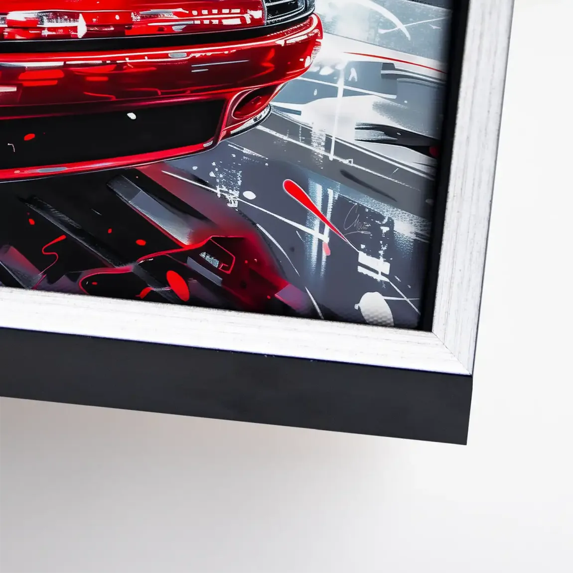 Porsche 911 Red City Leinwand Bild