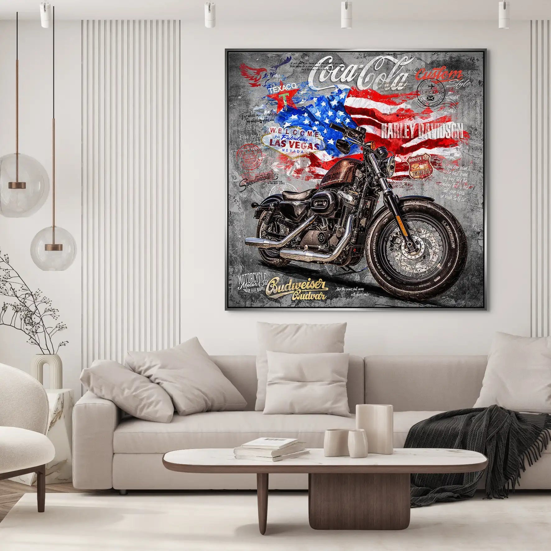 Harley Custom Pop Art Retro Leinwand Bild INGALERIE