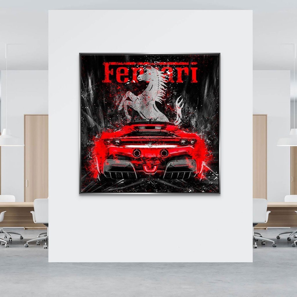 Ferrari SF90 Abstrakt Leinwand Bild INGALERIE