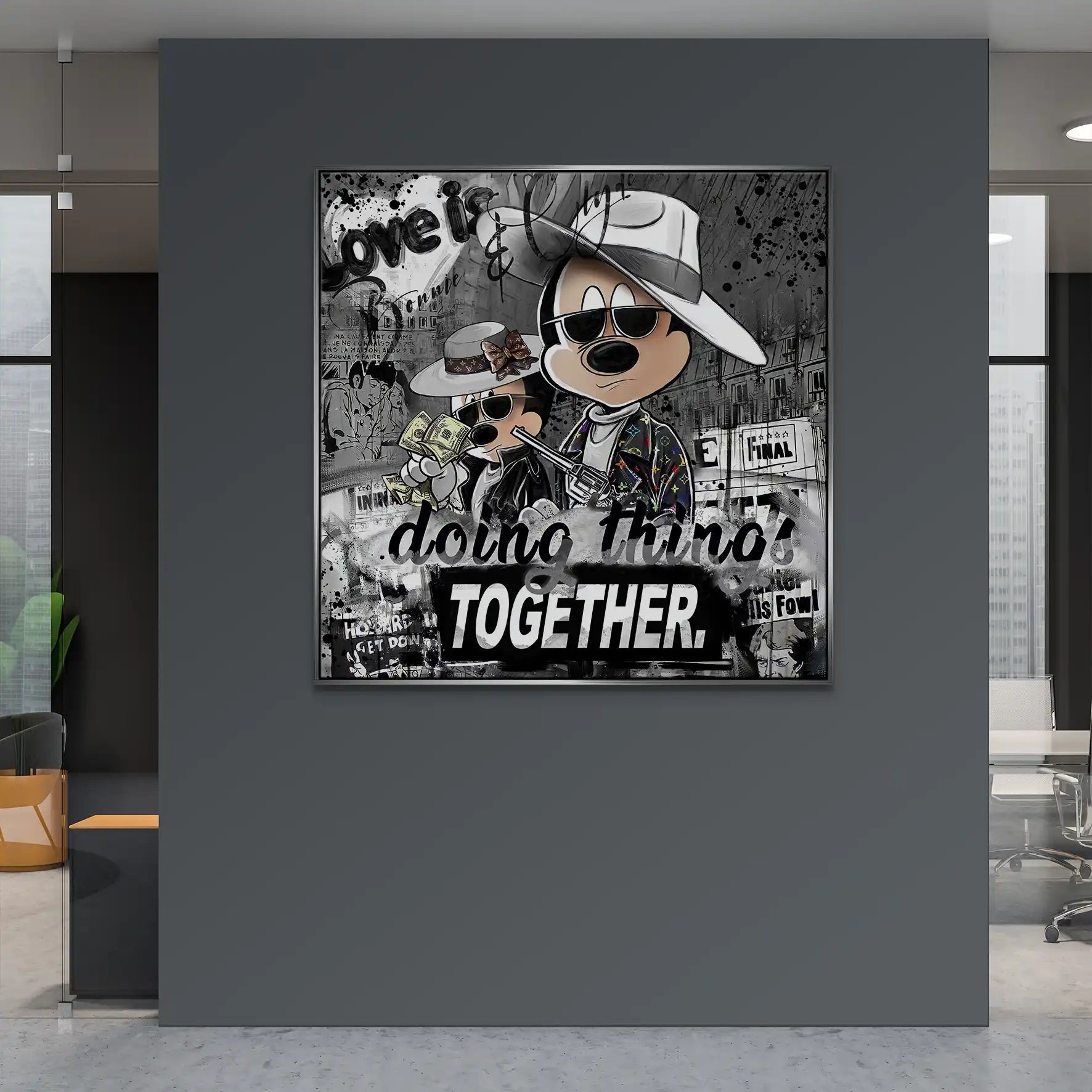 Micky & Minnie Gangster Modern Style Leinwand Bild INGALERIE