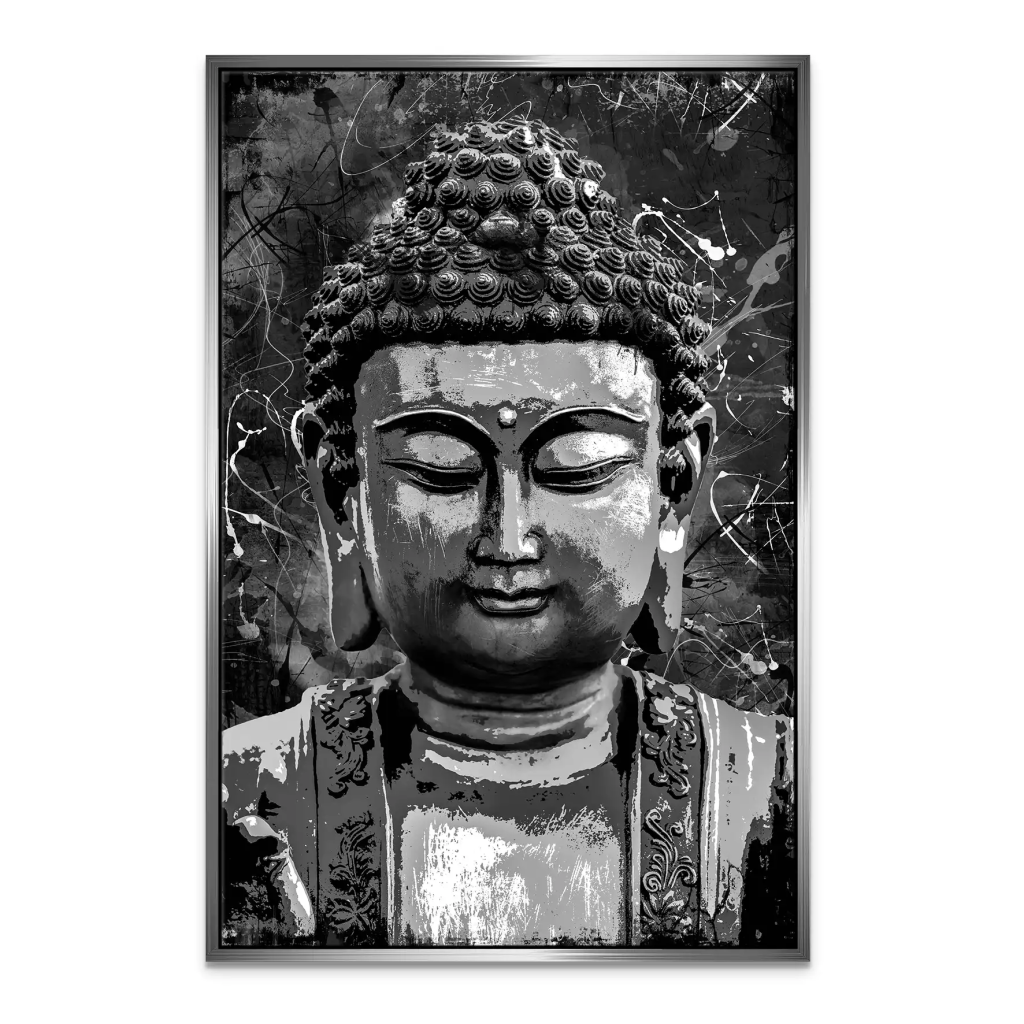 Buddha Black Abstrakt Leinwand Bild INGALERIE