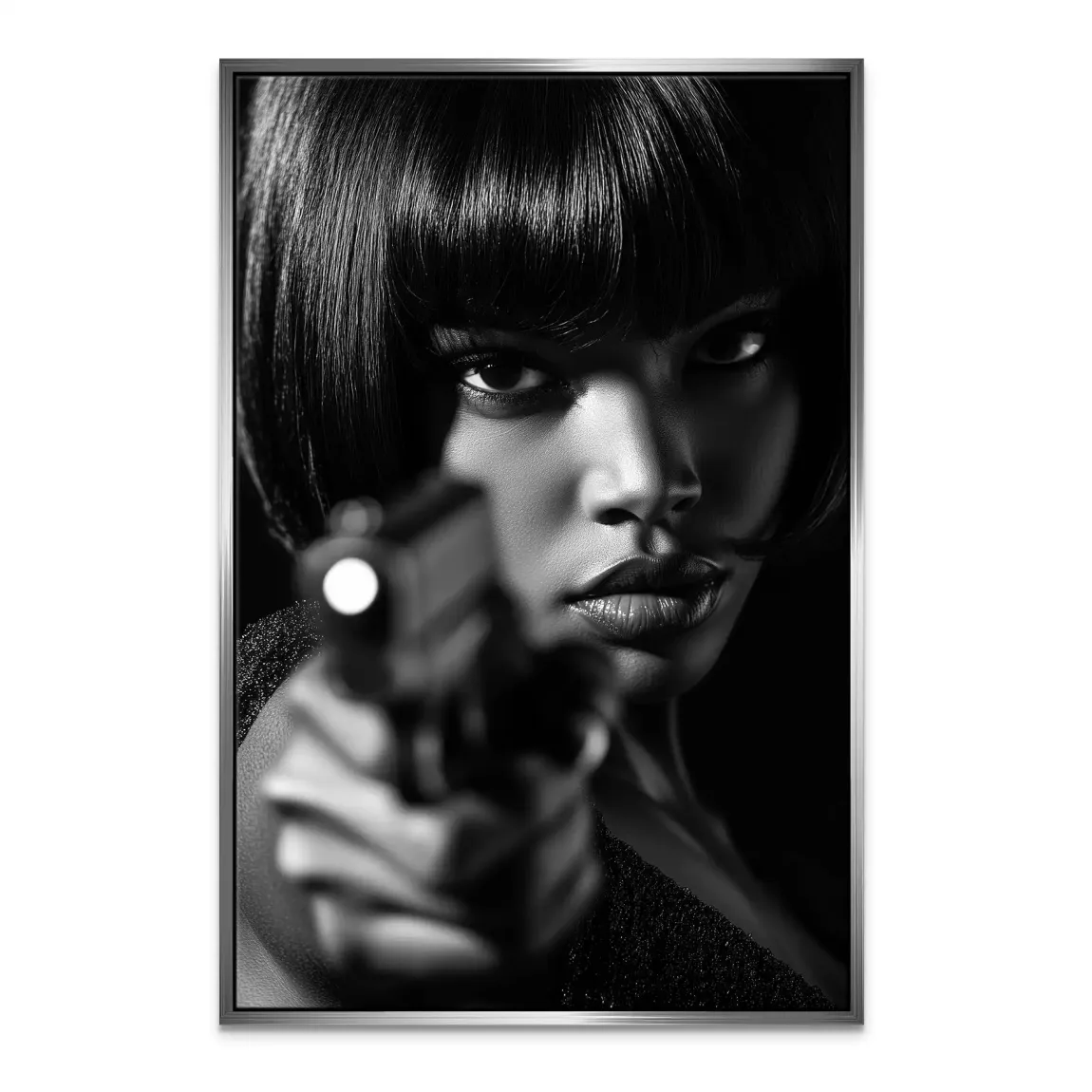 Black Gun Girl Leinwand Bild INGALERIE