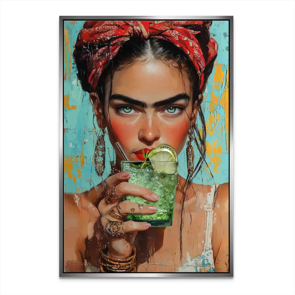 Frida Kahlo Mint Leinwand Bild