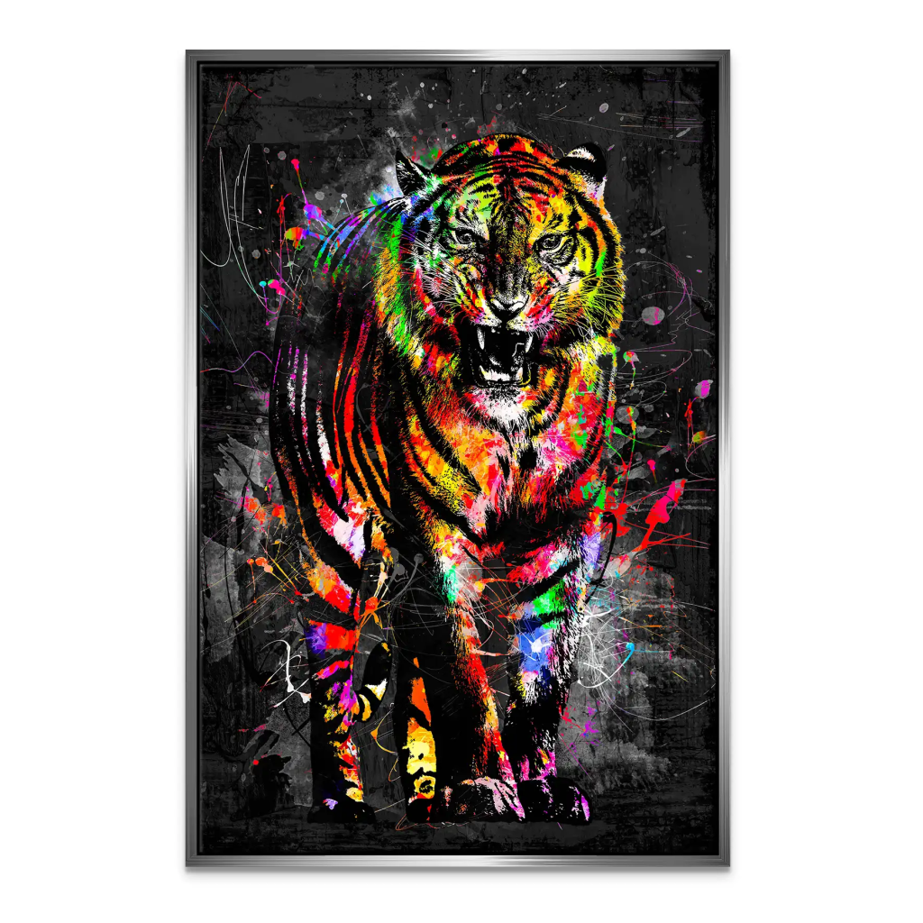 Tiger Abstrakt Color Leinwand Bild INGALERIE