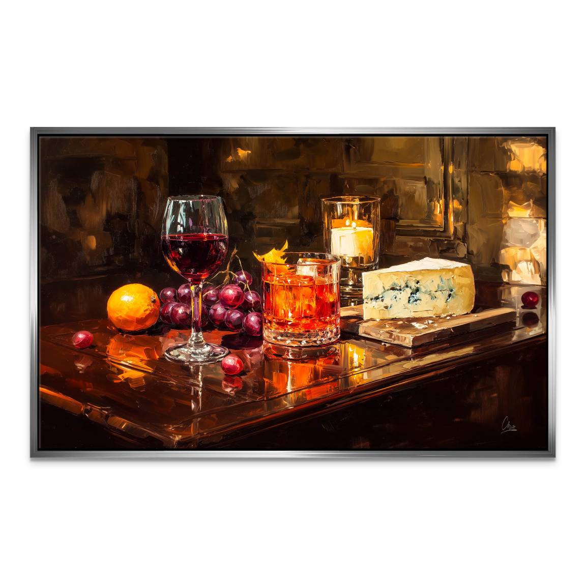 Wein im Licht Leinwand Bild