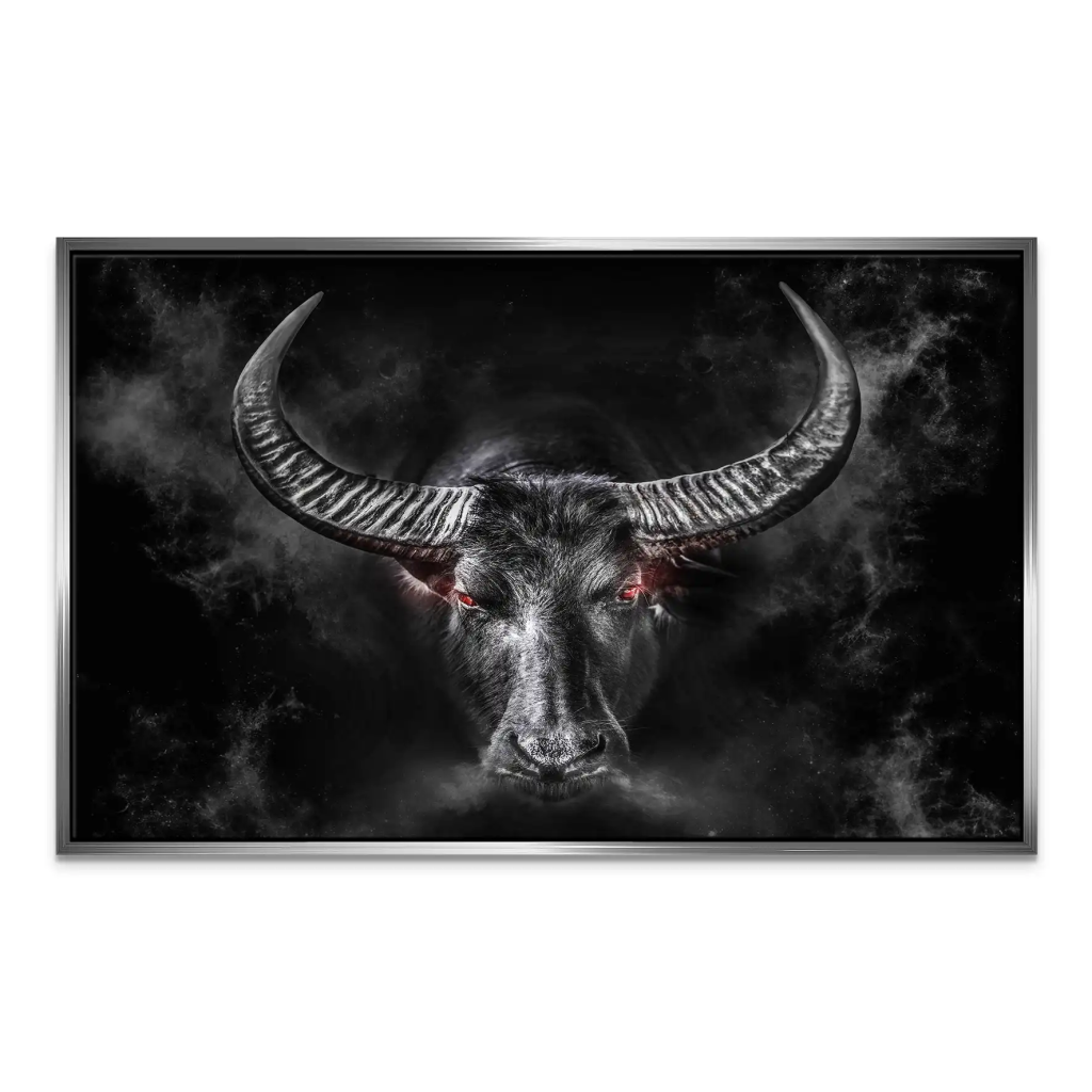 Stier Black Style Leinwand Bild INGALERIE