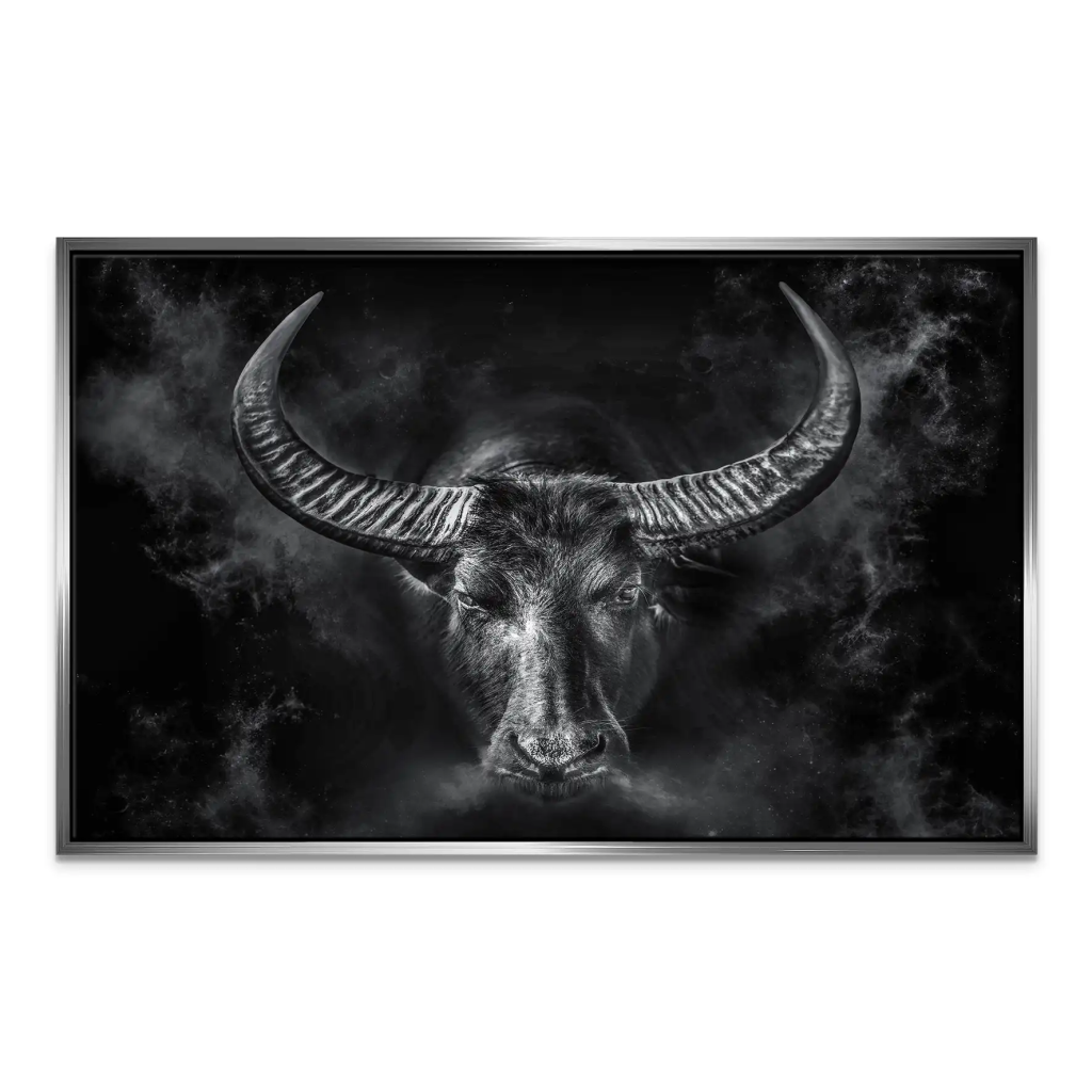 Stier Dark Style Leinwand Bild INGALERIE