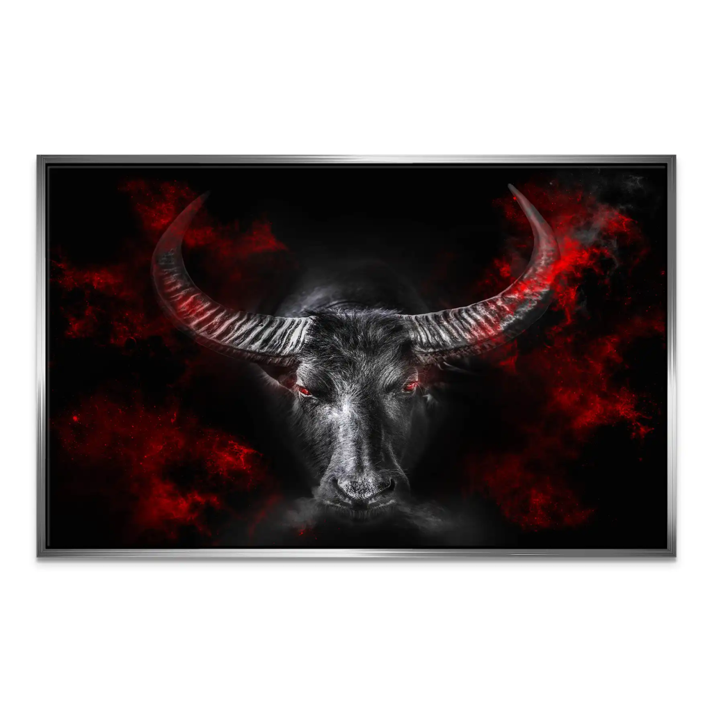 Stier Devil Style Leinwand Bild INGALERIE