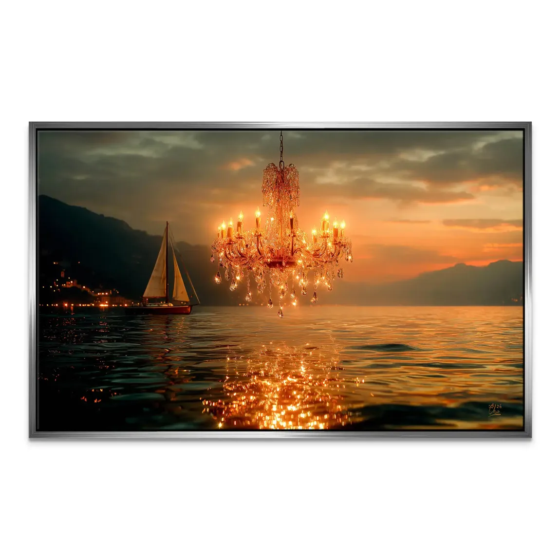 Abendlichter Leinwand Bild