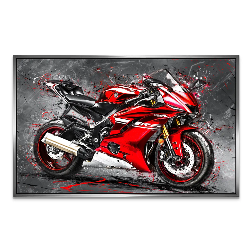 Yamaha R6 Abstrakt Rot Leinwand Bild INGALERIE