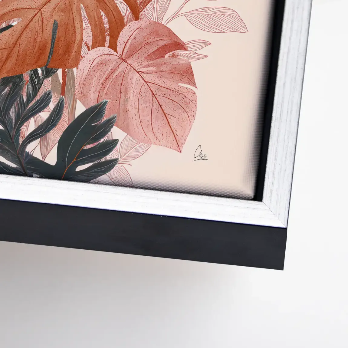 Terracotta Leaves Harmony Leinwand Bild