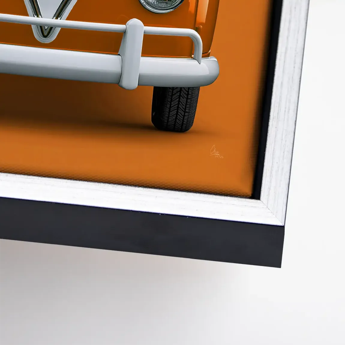 Orange VW Bulli Leinwand Bild
