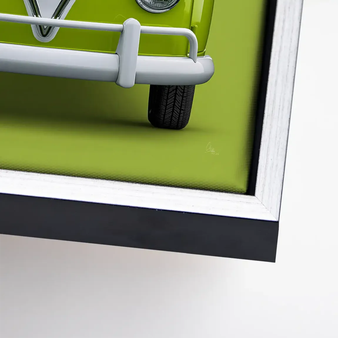 Green VW Bulli Leinwand Bild