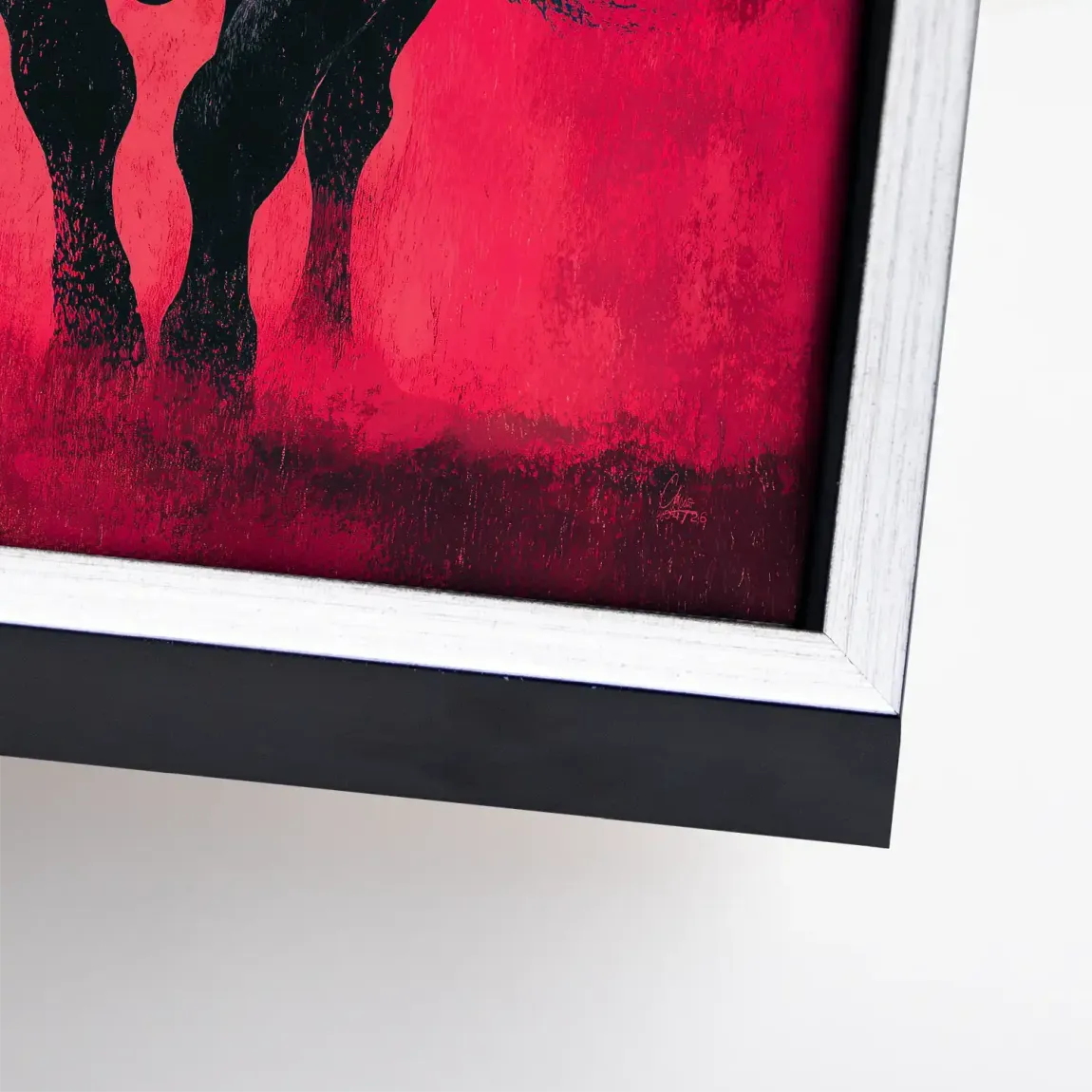 Stier in Rot Leinwand Bild