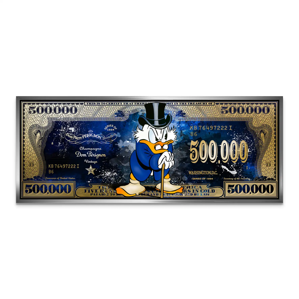 Dagobert Blue Scrooge Dollar Leinwand Bild INGALERIE