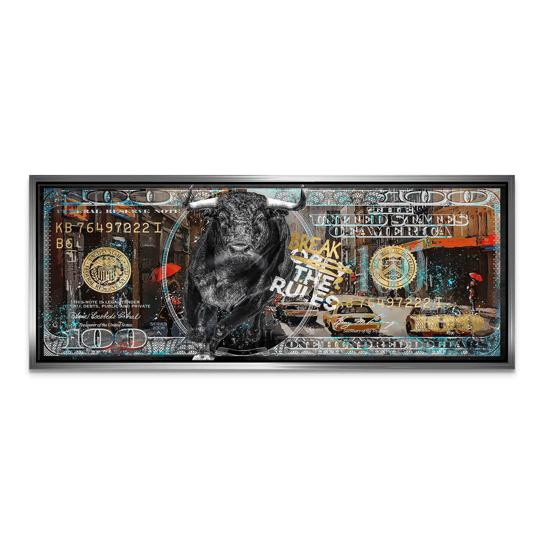 Dollar Stier NY Rules Leinwand Bild INGALERIE