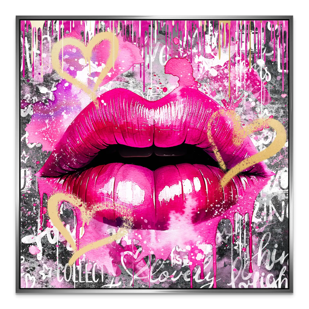 Sweet Lips Dark Style Leinwand Bild INGALERIE