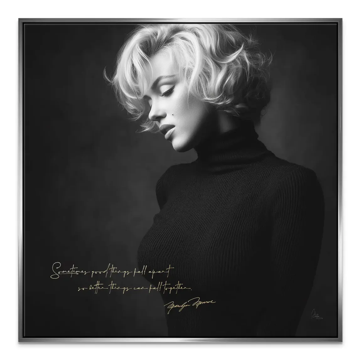 Marilyn Monroe Zitat Leinwand Bild