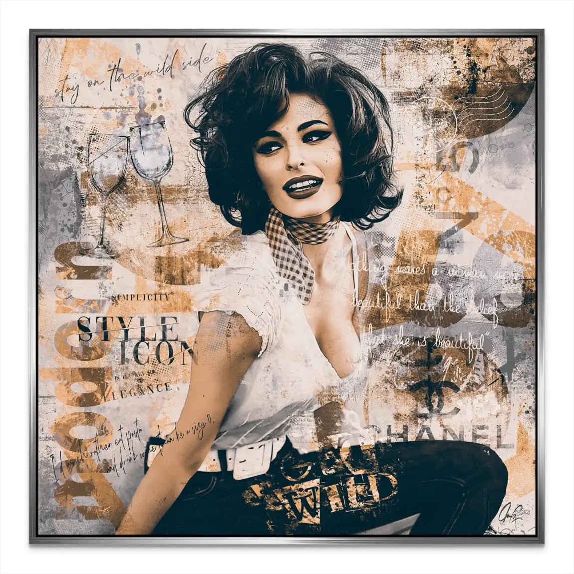 Sophia Loren Street Art Leinwand Bild INGALERIE