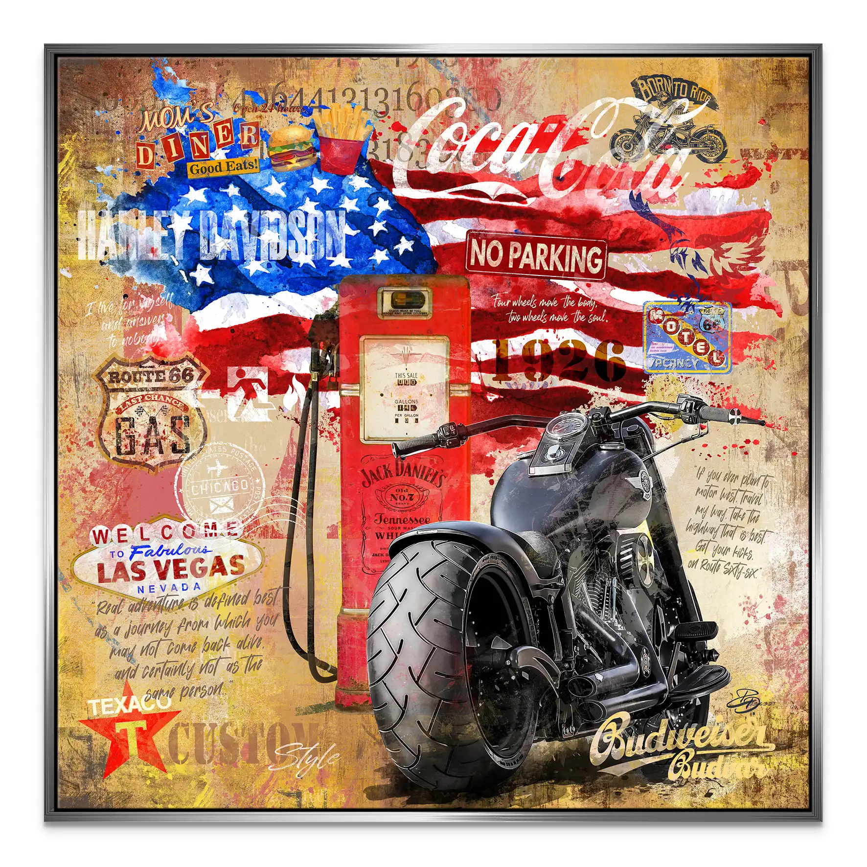 Harley USA Pop Art Leinwand Bild INGALERIE