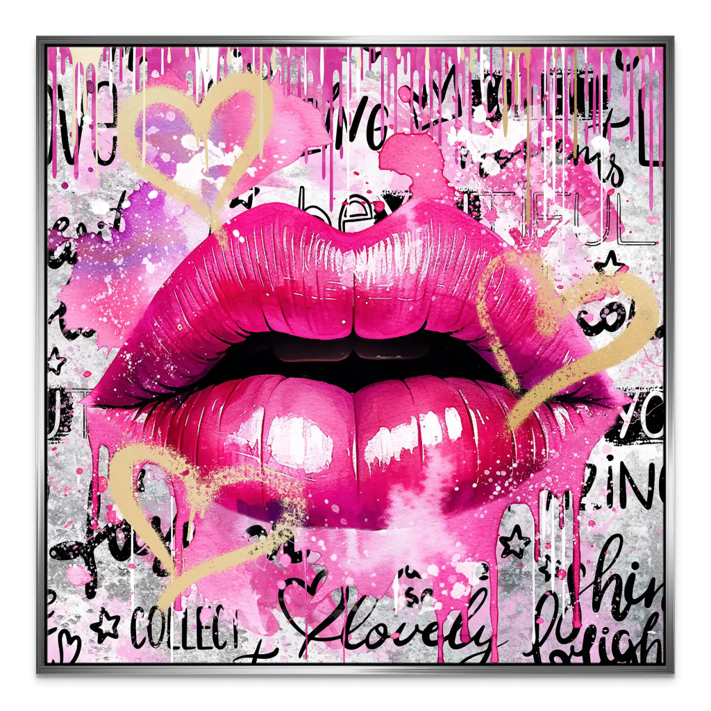 Sweet Lips Pink Style Leinwand Bild INGALERIE