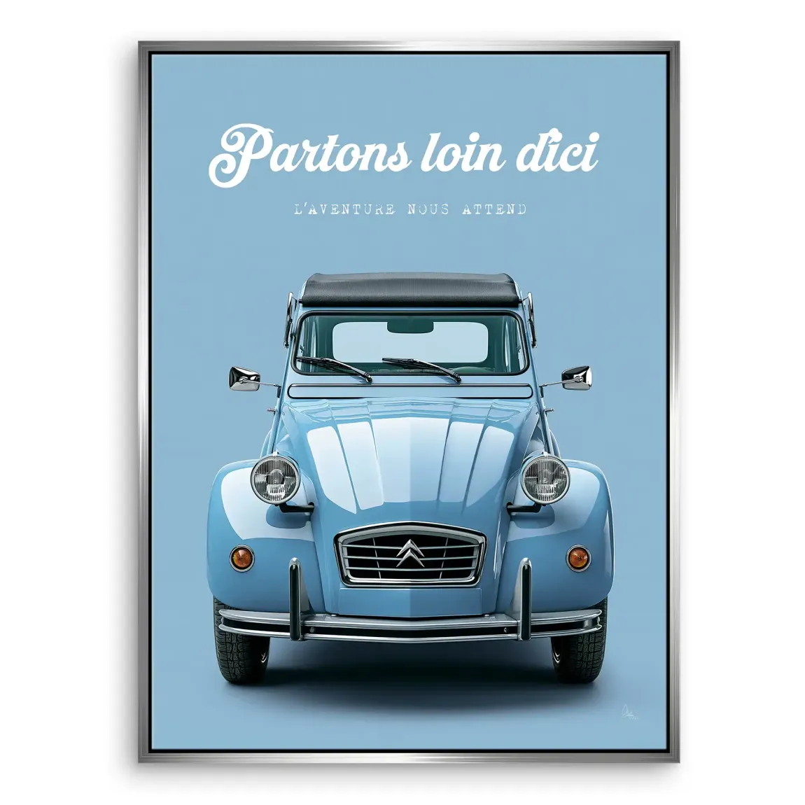 Citroen 2CV Bleu Leinwand Bild