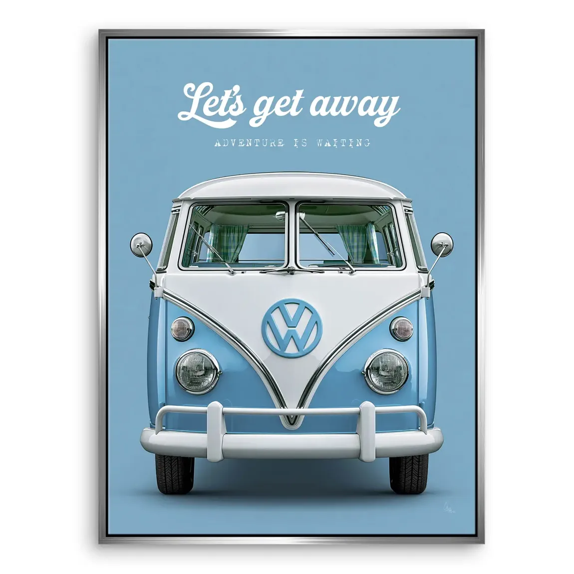Blue VW Bulli Leinwand Bild