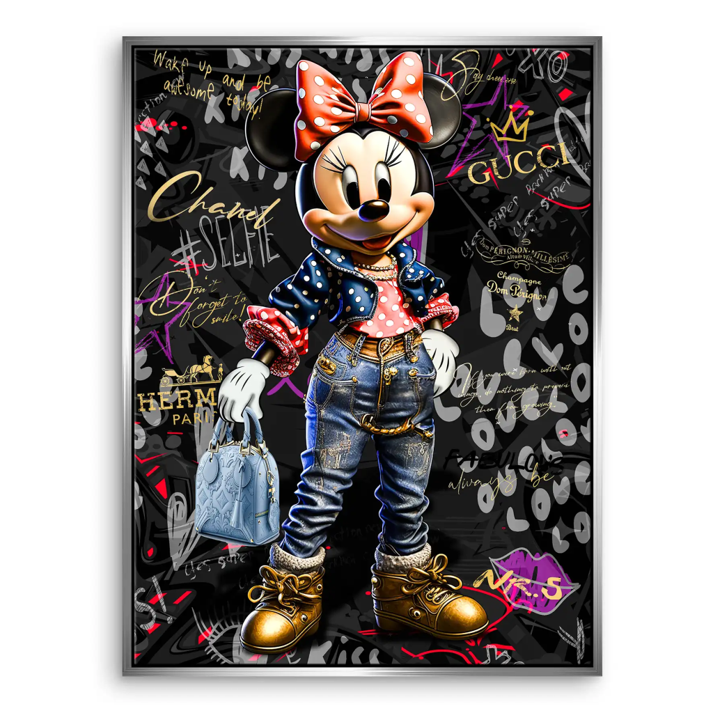 Minnie Maus Street Art Style Style Leinwand Bild INGALERIE