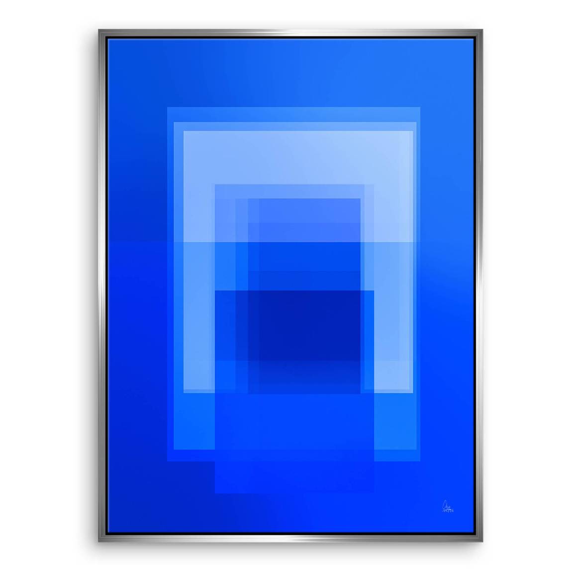 Kobaltblaue Geometrie Leinwand Bild