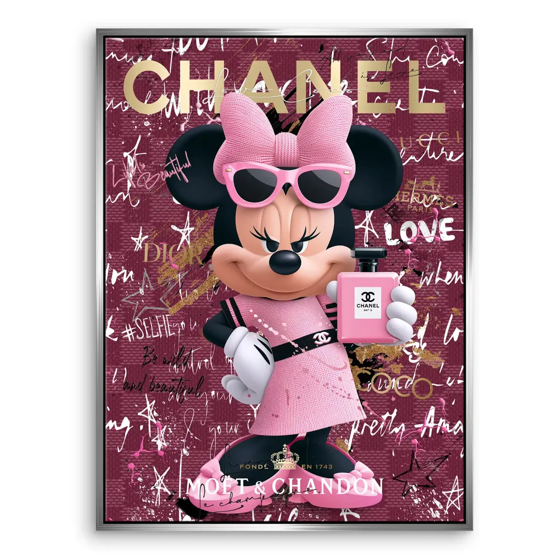 Minnie Maus Glam Chanel Leinwand Bild