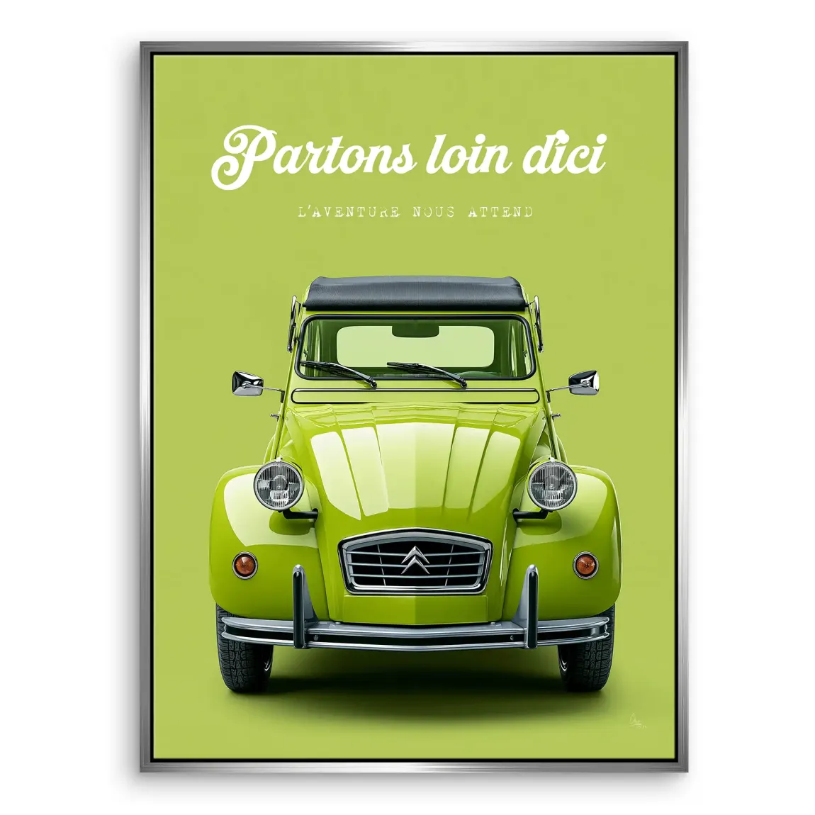 Green Citroen 2CV Leinwand Bild