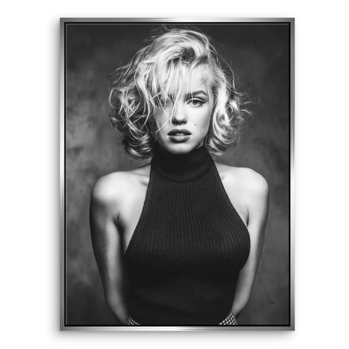 Marilyn Black and White Style Leinwand Bild