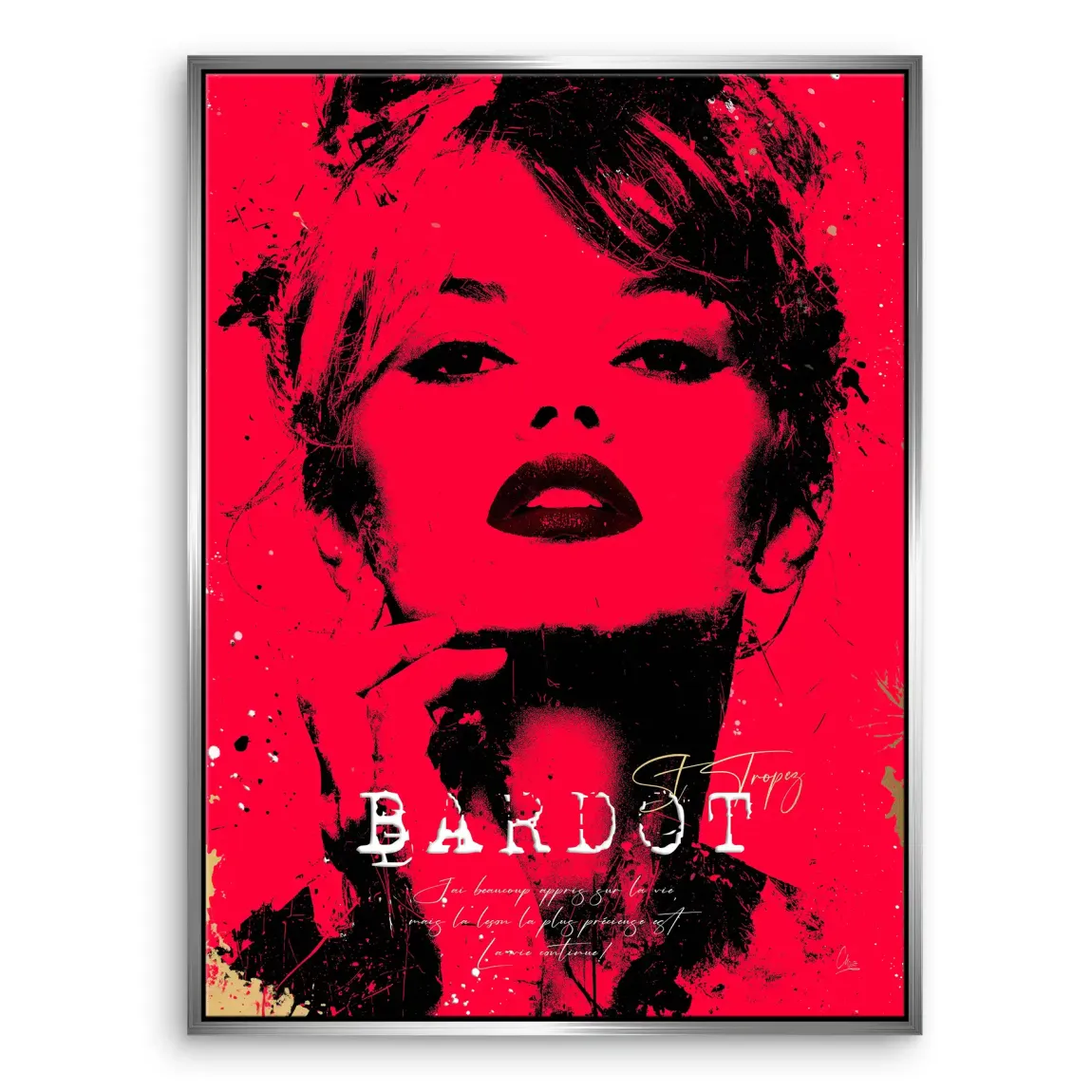 Brigitte Bardot Red Art Leinwand Bild