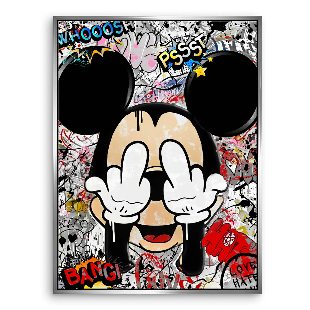 Micky Graffiti Street Art Leinwand Bild INGALERIE