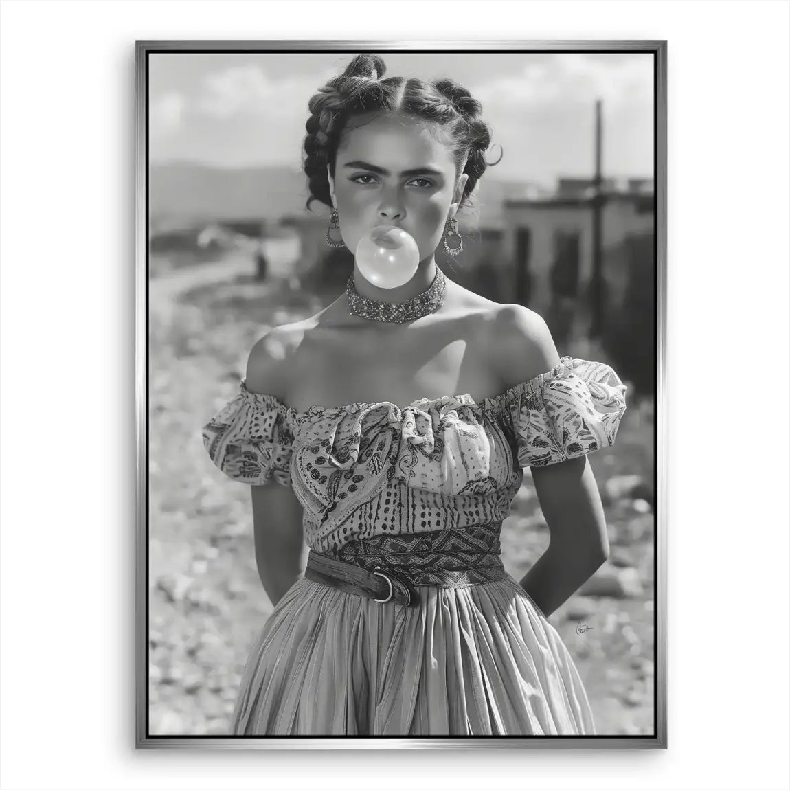 Young Frida Bubble Gum Leinwand Bild INGALERIE